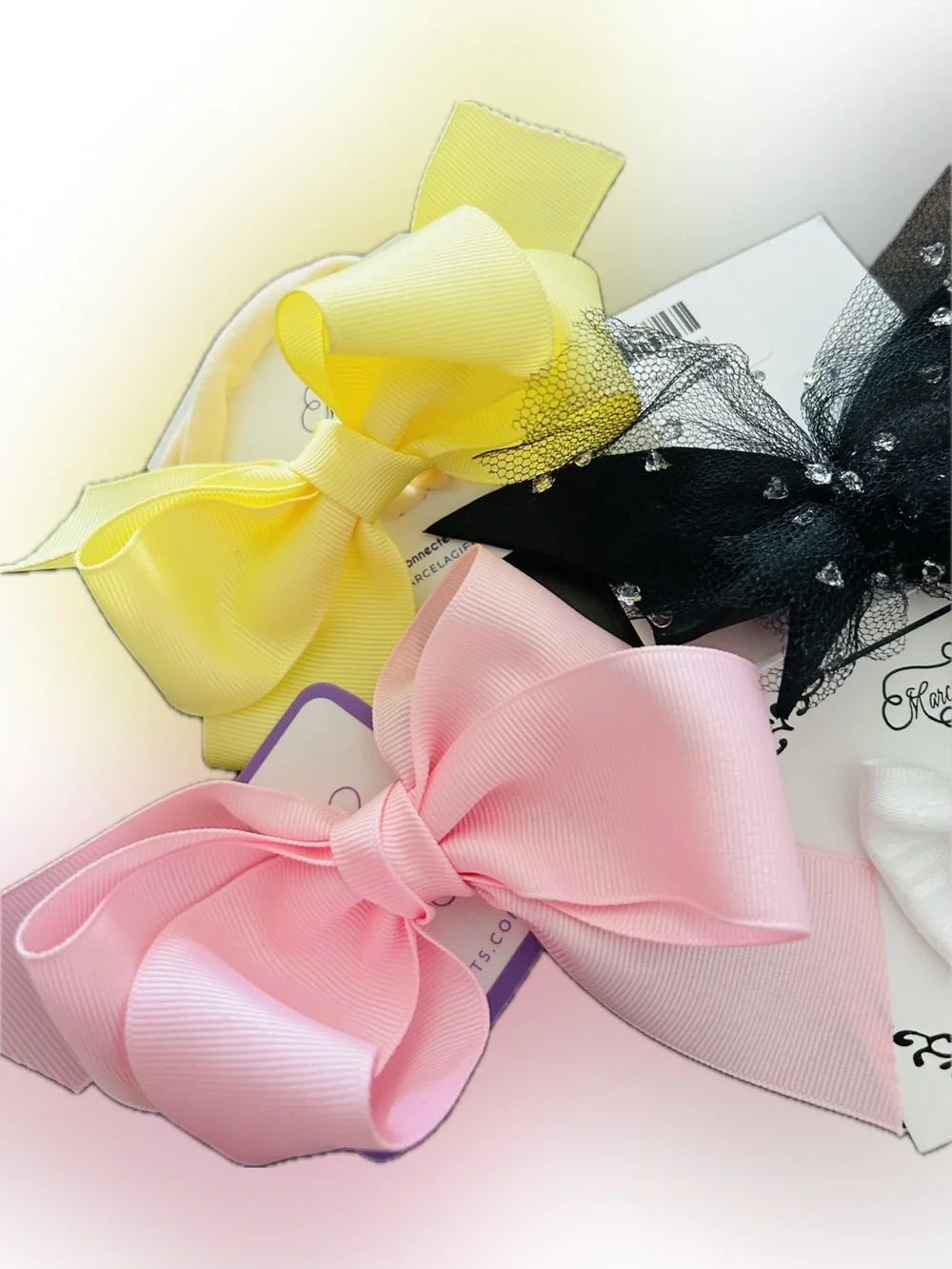 PACK of FIVE Assorted Girls Hair Bows Five Colors Party Dressup Hair Accessories